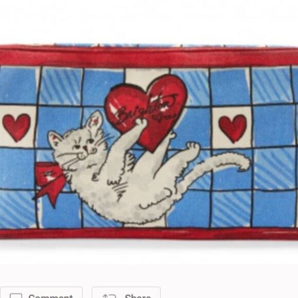 Brighton Love Sparkle Tote Bag Blue Red Cats Dogs Bow NWT Art Unique - Picture 4 of 7